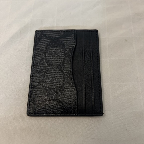 coach Credit card holder ID 4" X 3" Black Embossed Leather NWOT Logo - Picture 1 of 7